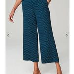 J.Jill Wearever Teal Blue Green Polka Dot Easy Care Wide Leg Crop Pants Sz.XL Photo 1