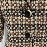 Sigrid Olsen ‎ Wool Blazer Lined geometric Plaid Black Brown Preppy Secretary L Photo 2