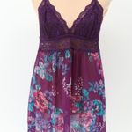 In Bloom Jonquil Purple Floral Lace Babydoll Chemise Slip Dress Lingerie Size M Size M Photo 0