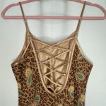 Cabernet Sleepwear Women's Size Small Leopard Paisley Maxi Night Gown VTG Brown Photo 3