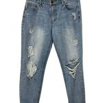 Life in Progress  Light Rinse Distressed High-Waist Lace Patch Jeans Women's 26 Photo 1