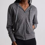 Quince Flowknit Full Zip Hoodie in Heather Gray Size Medium Photo 0