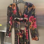 We Wore What 💕WEWORWHAT💕 Cut Out Flocked Velvet Dress ~ Burnout Velvet Floral Print M NWOT Photo 11