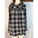 Free People  Walk in the Park Plaid Cozy Cowl Tunic Sweater w/ Pockets. Size M Photo 1