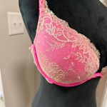 Victoria's Secret  Push Up Bra Lace Hot Pink Sequin Detail‎ Coquette Sexy 36DD Photo 4
