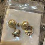 Christian Dior Dior Tribales Earrings Gold-Finish Metal with White Resin Pearls & Red Crystals Photo 4