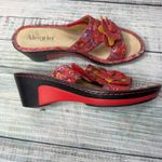Alegria  Lana Pink Floral Leather Wedge Sandals Size 39 US 9 Photo 3
