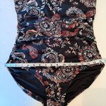 Garnet Hill One Piece Swimsuit Sz 12 Black Signature High-Neck Full Coverage Photo 8