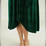 NWT!Dark green rib velvet wrap hem wrap pocket belt dress Size 12 or Large Photo 5