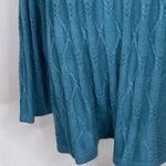 Westbound  Teal Cold Shoulder Crew Neck Cable Knit Sweater Tunic 1X Photo 5