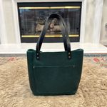 Portland Leather Goods Forest Green Pebbled Tote Bag with black handles NEW Photo 6