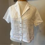 Joie  White 100% Linen Short Sleeve Button Down Top Women’s Size Small Photo 1