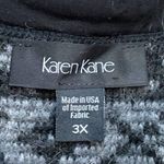 Karen Kane Black White Geometric Knit Waterfall Open Front Neutral Vest Plus 3X Photo 4