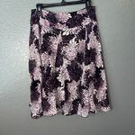 East 5th Petites Floral Chrysanthemum A-Line Skirt Purple & Black Size 10P Photo 1