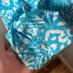 James Perse Standard  Women's 2 Ikat Print Popover Top Blue & White Long Sleeve Photo 2