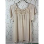 Maeve  by Anthropologie Lace Trace Tee Blouse - Size - 12 Photo 4