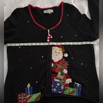 Tiara International Vintage 90s Christmas Holiday Knit Zip Cardigan Sweater XL Photo 5