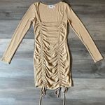 Princess Polly  Dress Ribbed Bodycon Long Sleeve Adjustable Stretchy 4 Photo 2