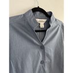 The Vermont Country Store Linen Blend Button Front Long Sleeve Shirt Size Small Blue Photo 2