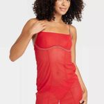 Auden Women's Rhinestone Lingerie Dress - Red Photo 4