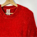 Sadie & Sage Red Chenille Knit Crewneck Sweater S Photo 2
