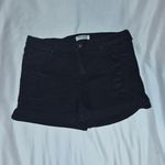 Wax Jean  Collection Black Distressed Denim Shorts 2X Stretchy Rolled Hem Photo 0