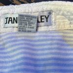 Jane Ashley Vintage BleuWhite Embroidered Shirt Eyelet Lace Collar cotton large Photo 8