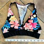 PINK - Victoria's Secret PINK Victoria’s Secret Black Floral Tropical Twist Keyhole Sports Bra XS Photo 1
