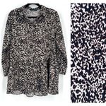 ZARA  Woman Cheetah Peplum Tunic Length Button‎ Down Blouse medium Photo 1