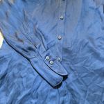 Elegant Navy Button Down Shirt Gray Size XS Photo 2