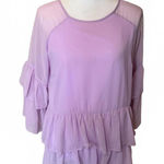 NWOT Rosie Pope Maternity Purple Ruffle Sleeve Layered Blouse, Small Photo 0