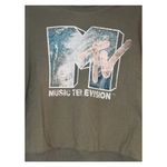 264. Army Green MTV Crew Neck Sweatshirt | Size XL | Retro Logo Pullover Photo 3