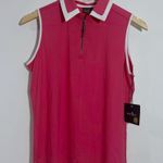 NWT Belyn Key Bk Birdie Sleeveless Polo Golf Tank Melon Pink Size Small Photo 1