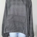 Ruti Gray Plaid Pullover Hoodie Drawstring Hem‎ Long Sleeve S/M Size 4 Photo 0