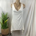 Ymi  White Sleeveless Lace Sharkbite Asymmetric Hem Drape Neck Top M Photo 2