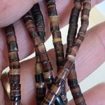 Set of Three Heishi Shell or Stone Bead Necklace Brown Photo 3