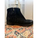 Born Shoes Born Black Suede Fringe Ankle Boots Kenia block Heel Western 7.5 boho western Photo 6