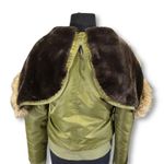 Juicy Couture Y2K EUC Olive Green Bomber Jacket Fur Hood Zip Detail Photo 2