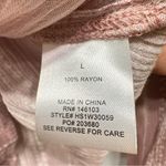 Hippie Rose  Mauve & Cream Boho Floral Design Long Sleeve Button Front Top Large Photo 7