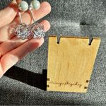 Sparkly, Rose Stud Drop Fashion Earrings, Silver, Pearl Silver Photo 3