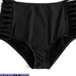 Black High Waisted Bikini Bottoms Cheeky High Cut Swimsuit Size XL NWT #0409 Photo 6