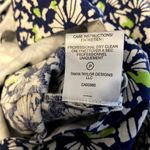 Tanya Taylor Avalon Jumpsuit Linen Blend Short Sleeve V-Neck Floral Navy 8 Photo 3