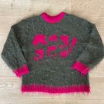 The Ragged Priest  - Moss Knit Brushed Jumper Sweater in Green & Pink Photo 0