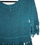 Free People On The Fringe Open Knit Sweater Size M Green Photo 7