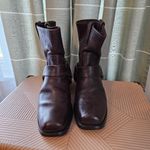 Frye Harness 8R Brown Leather Boots Leather Womens 7.5 Neutral Moto Heel Casual Photo 1