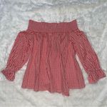 Soprano NWT  Orange Gingham Off the Shoulder Blouse Photo 3