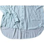 Velvet Heart Hearts Pattern Valentine’s Green White LOVE Button Up High Low Hem Top Women’s L Photo 7