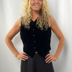 Ann Taylor Vintage  Silk Blend Velvet‎ Vest in Black Size 4 Photo 0