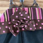 Foo Foo Frilly Purse black Shoulder bag Pink Brown Polka Dot Bow Photo 6