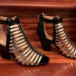 Vince Camuto Black & Gold Champagne Greta Caged Heel Sandals Photo 4